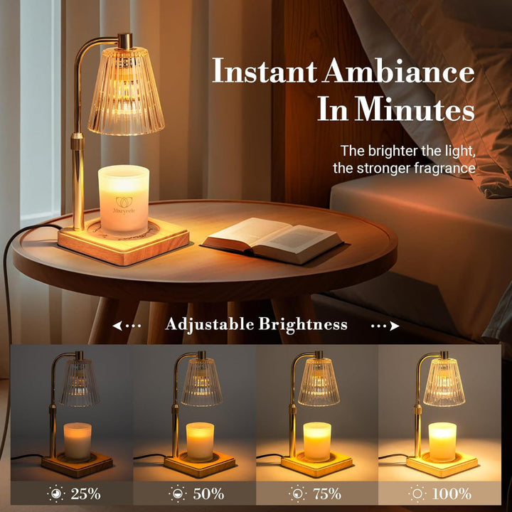 Electric Candle Warmer Lamp | Top-Down Wax Melting, Dimmer &amp; 2/4/8 Hour Timer | Flameless Fragrance Table Light 22