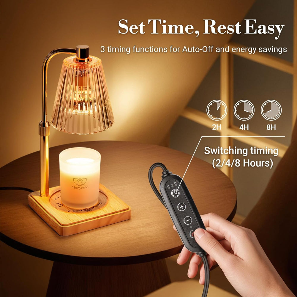 Electric Candle Warmer Lamp | Top-Down Wax Melting, Dimmer &amp; 2/4/8 Hour Timer | Flameless Fragrance Table Light 23