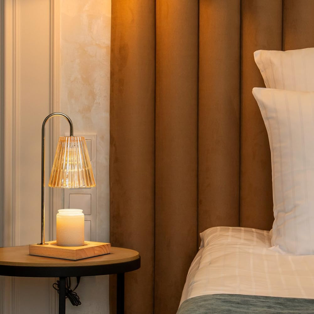 Electric Candle Warmer Lamp | Top-Down Wax Melting, Dimmer &amp; 2/4/8 Hour Timer | Flameless Fragrance Table Light 12