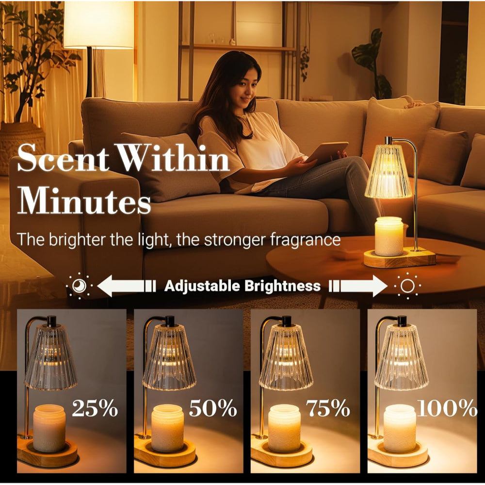 Electric Candle Warmer Lamp | Top-Down Wax Melting, Dimmer &amp; 2/4/8 Hour Timer | Flameless Fragrance Table Light 14