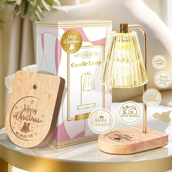 Electric Candle Warmer Lamp | Top-Down Wax Melting, Dimmer &amp; 2/4/8 Hour Timer | Flameless Fragrance Table Light 15