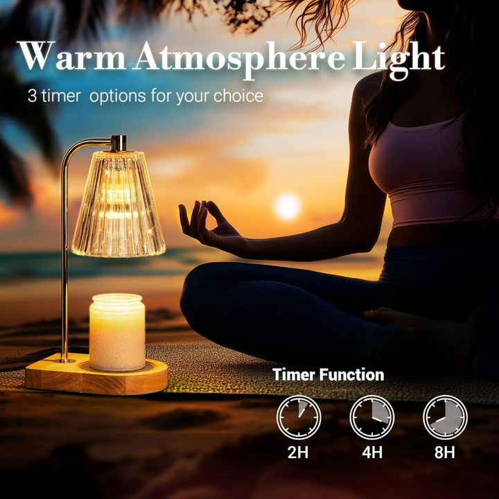 Electric Candle Warmer Lamp | Top-Down Wax Melting, Dimmer &amp; 2/4/8 Hour Timer | Flameless Fragrance Table Light 17