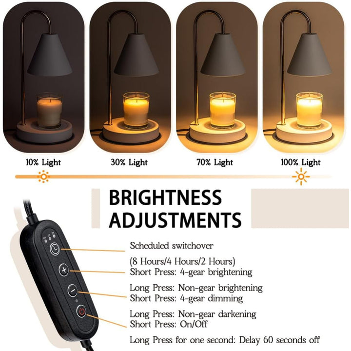 Electric Candle Warmer Lamp | Top-Down Wax Melting, Dimmer &amp; 2/4/8 Hour Timer | Flameless Fragrance Table Light 19