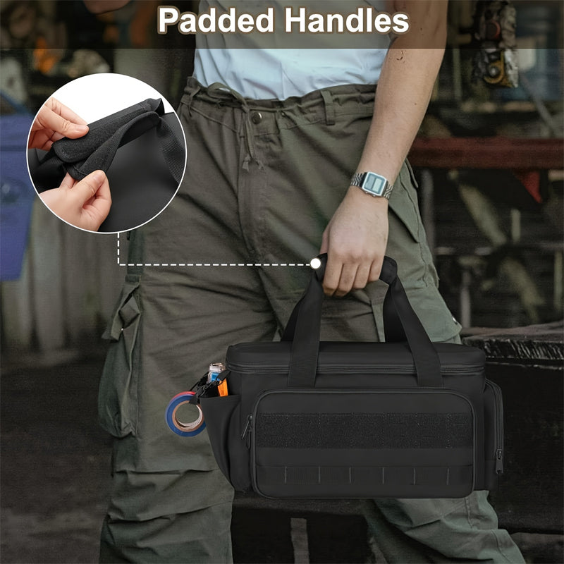 Canvas Tool Bag Set | MOLLE Expandable Organiser, Reinforced Handles &amp; Shoulder Strap | Storage for Hand &amp; Power Tools