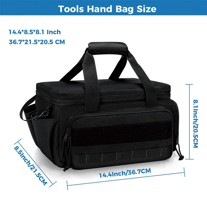 Canvas Tool Bag Set | MOLLE Expandable Organiser, Reinforced Handles &amp; Shoulder Strap | Storage for Hand &amp; Power Tools
