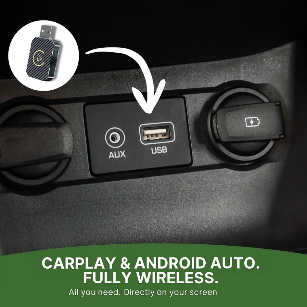 Wireless CarPlay Android Auto USB Adapter | Bluetooth 5.3, 5.8GHz WiFi | Plug-and-Play Vehicle Dashboard Module 3