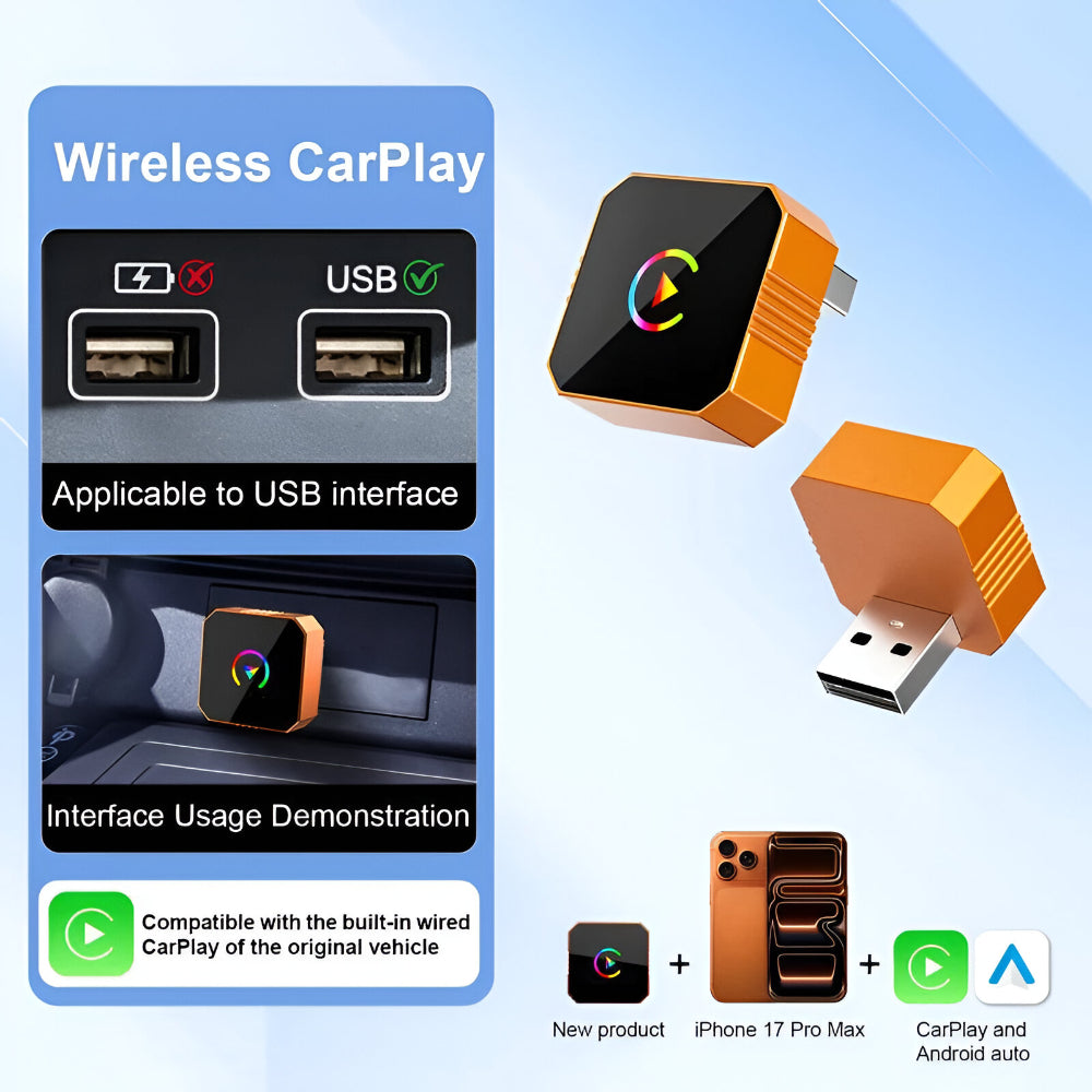 Wireless CarPlay Adapter Mini USB | Dual Band 2.4GHz/5GHz Signal | Converts Wired CarPlay to Wireless Instantly 7