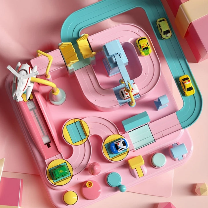 Car Track Toy ABS Plastic | City Puzzle with Crane and Helicopter Accessories | Screen-Free Brain Building Play 13