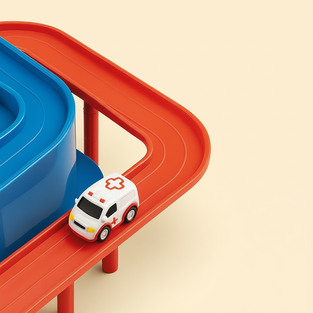 Car Track Toy ABS Plastic | City Puzzle with Crane and Helicopter Accessories | Screen-Free Brain Building Play 6