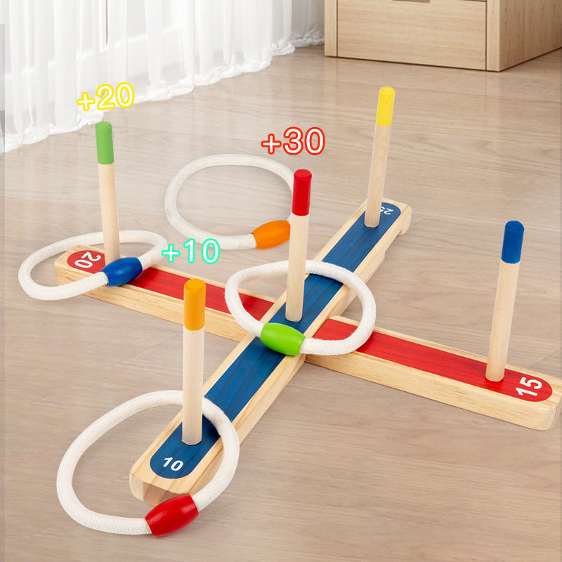 Carnival Fun | Kids Wooden Ring Toss Game with Colorful Pegs | Outdoor Activity for Hand-Eye Coordination 4