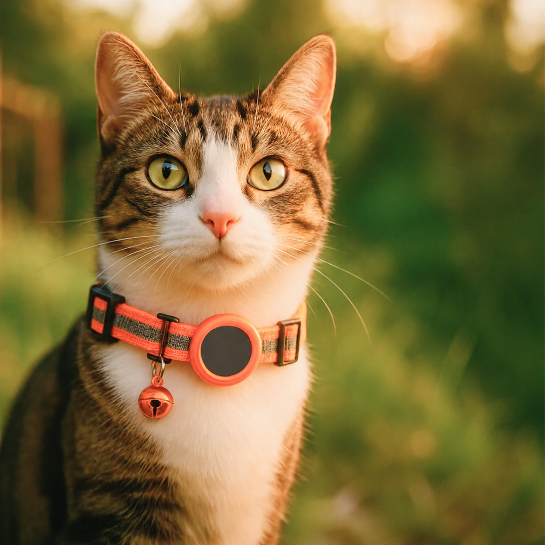 Cat Collar with GPS Mount | Reflective Safety Buckle