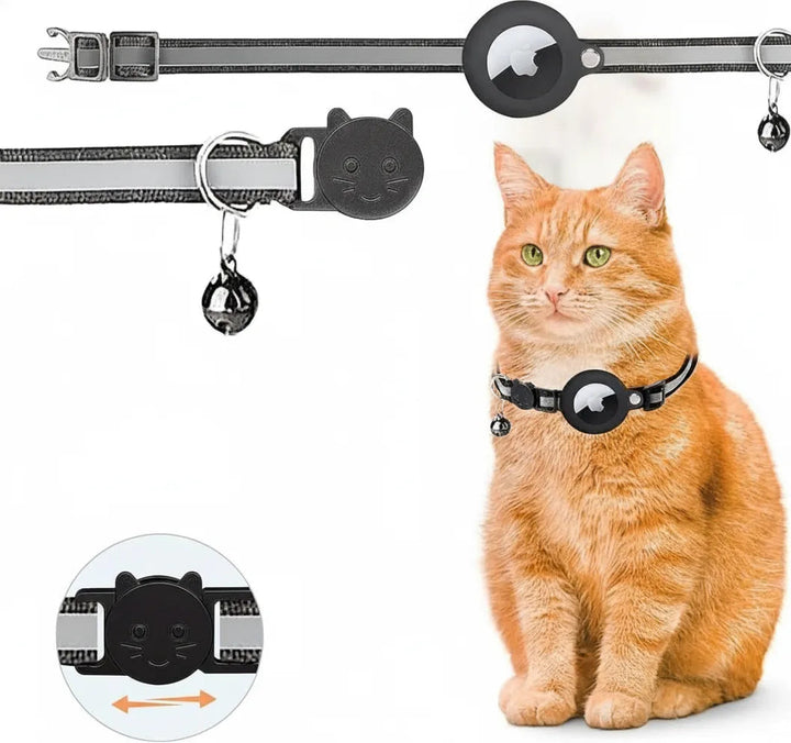 Cat Collar with GPS Mount | Reflective Safety Buckle