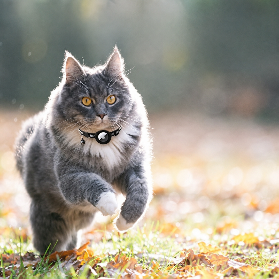 Cat Collar with GPS Mount | Reflective Safety Buckle