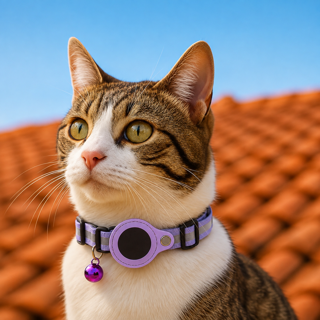 Cat Collar with GPS Mount | Reflective Safety Buckle