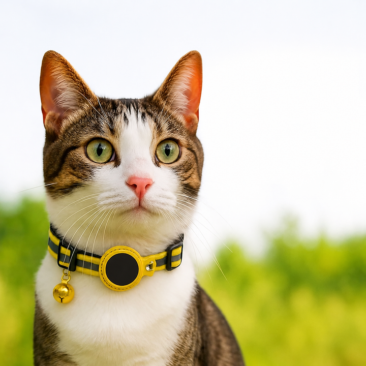 Cat Collar with GPS Mount | Reflective Safety Buckle