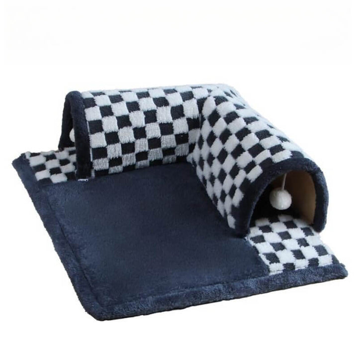 Cat Tunnel Bed Polyester-Cotton | 2-in-1 Tunnel and Sleeping Den | Machine-Washable Removable Cover for Easy Cleaning