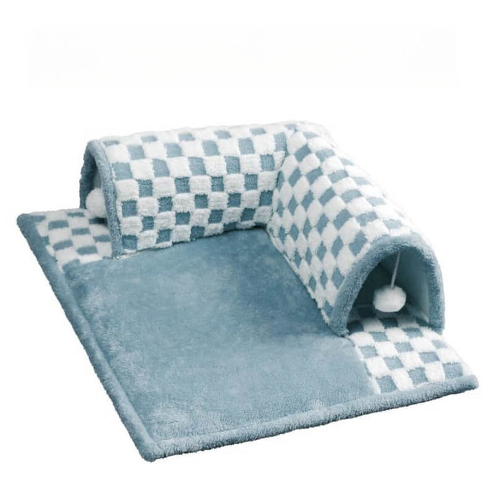 Cat Tunnel Bed Polyester-Cotton | 2-in-1 Tunnel and Sleeping Den | Machine-Washable Removable Cover for Easy Cleaning