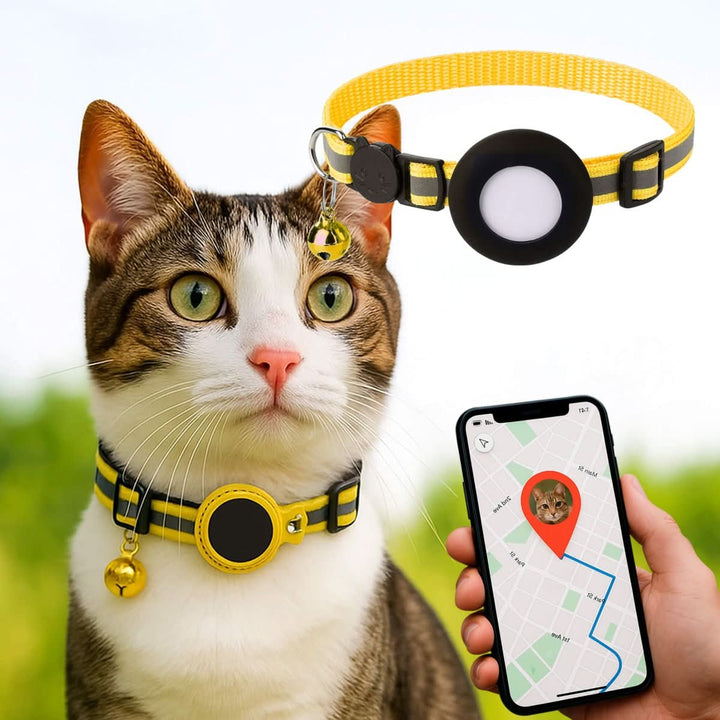 Cat collar with GPS mount and safety buckle 10