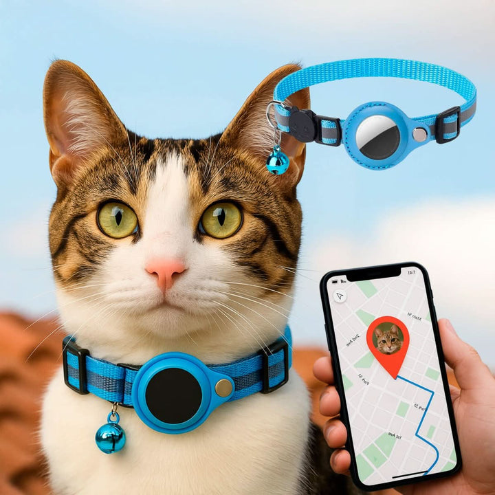 Cat collar with GPS mount and safety buckle 12