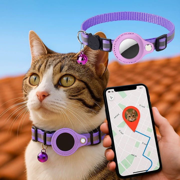 Cat collar with GPS mount and safety buckle 8