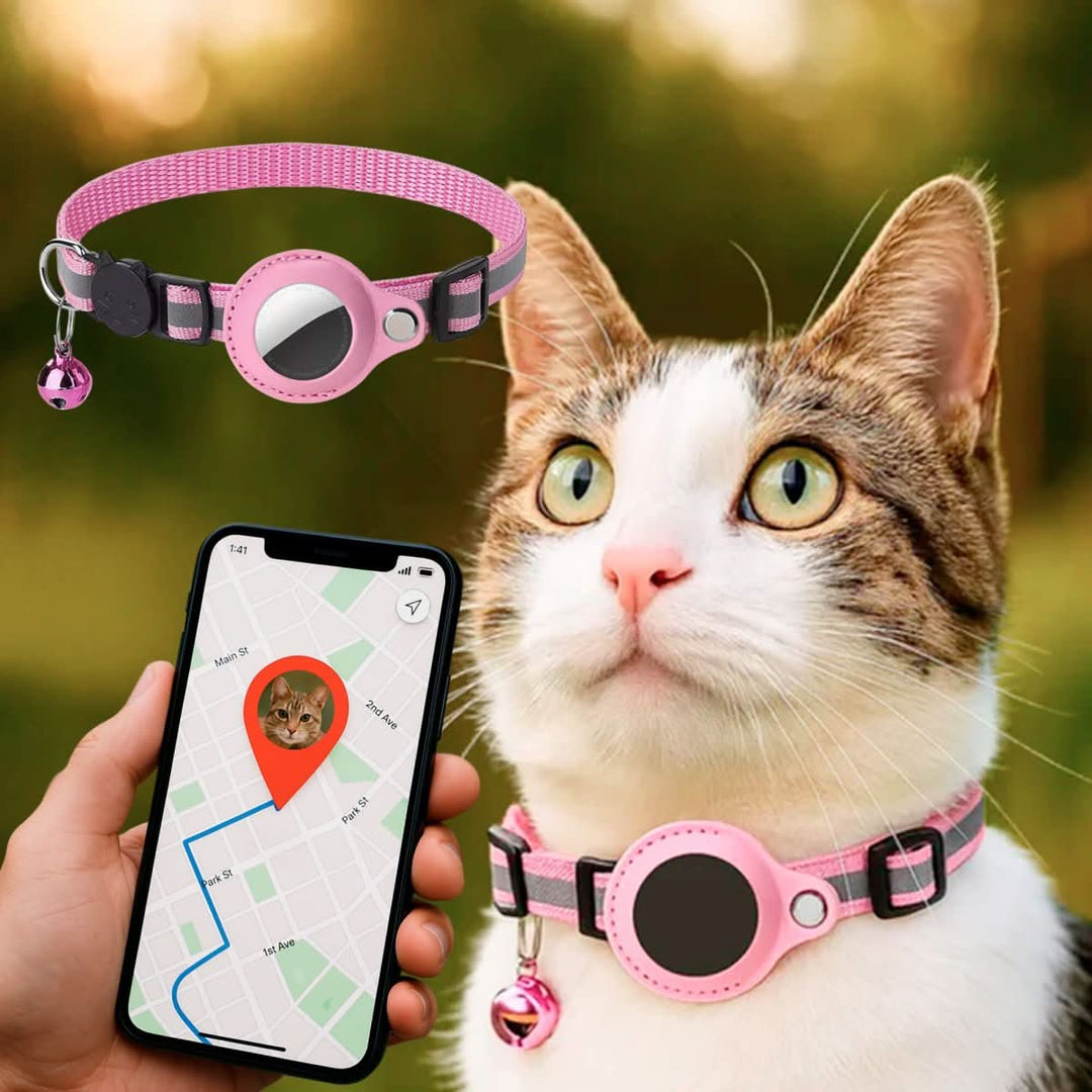 Cat collar with GPS mount and safety buckle 9