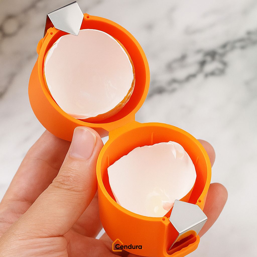 Egg Opener with Stainless Steel Press &amp; Yolk Separator | Orange, Yellow, Pink | 6.5 x 7 cm, Food-Safe, Dishwasher-Safe 11