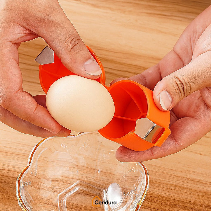 Egg Opener with Stainless Steel Press &amp; Yolk Separator | Orange, Yellow, Pink | 6.5 x 7 cm, Food-Safe, Dishwasher-Safe 8