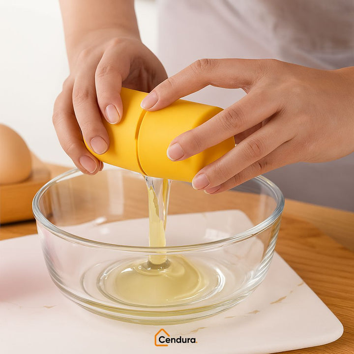 Egg Opener with Stainless Steel Press &amp; Yolk Separator | Orange, Yellow, Pink | 6.5 x 7 cm, Food-Safe, Dishwasher-Safe 5