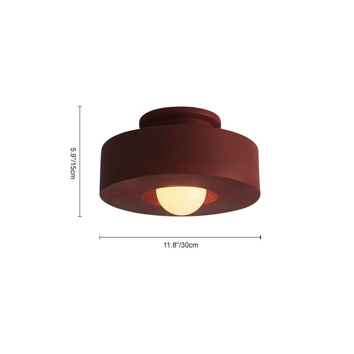 Cylindrical Ceiling Light Metal Resin | Nordic Geometric Design for Hallways &amp; Bedrooms | Dimmable E27 Warm Glow 6