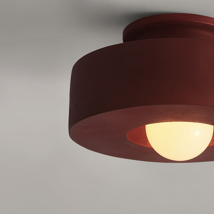 Cylindrical Ceiling Light Metal Resin | Nordic Geometric Design for Hallways &amp; Bedrooms | Dimmable E27 Warm Glow 15