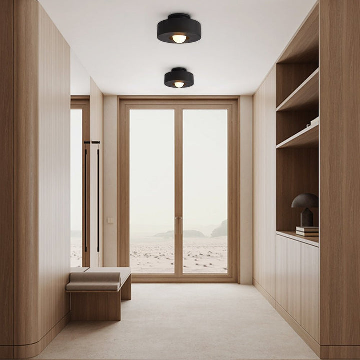 Cylindrical Ceiling Light Metal Resin | Nordic Geometric Design for Hallways &amp; Bedrooms | Dimmable E27 Warm Glow 3