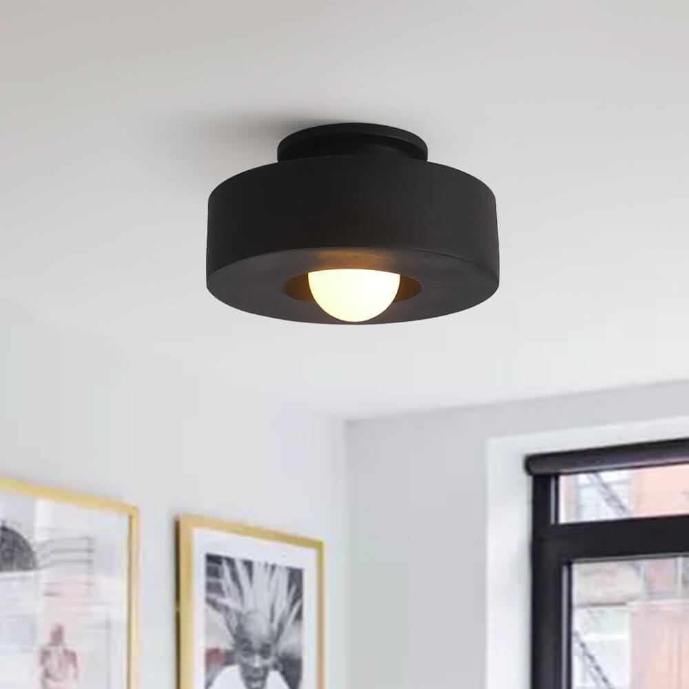 Cylindrical Ceiling Light Metal Resin | Nordic Geometric Design for Hallways &amp; Bedrooms | Dimmable E27 Warm Glow 8