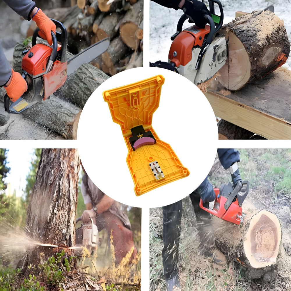 Chainsaw Sharpener Tool | Universal Fit for 1 and 2 Hole Guide Bars | Fast 3 Minute Touch Ups For Home, Camp and Job Sites 2