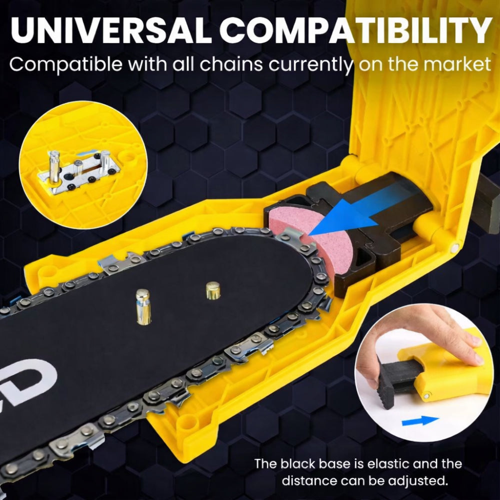 Chainsaw Sharpener Tool | Universal Fit for 1 and 2 Hole Guide Bars | Fast 3 Minute Touch Ups For Home, Camp and Job Sites 4