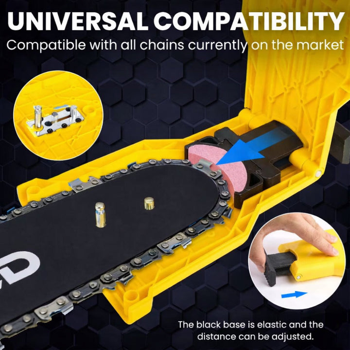 Chainsaw Sharpener Tool | Universal Fit for 1 and 2 Hole Guide Bars | Fast 3 Minute Touch Ups For Home, Camp and Job Sites 4