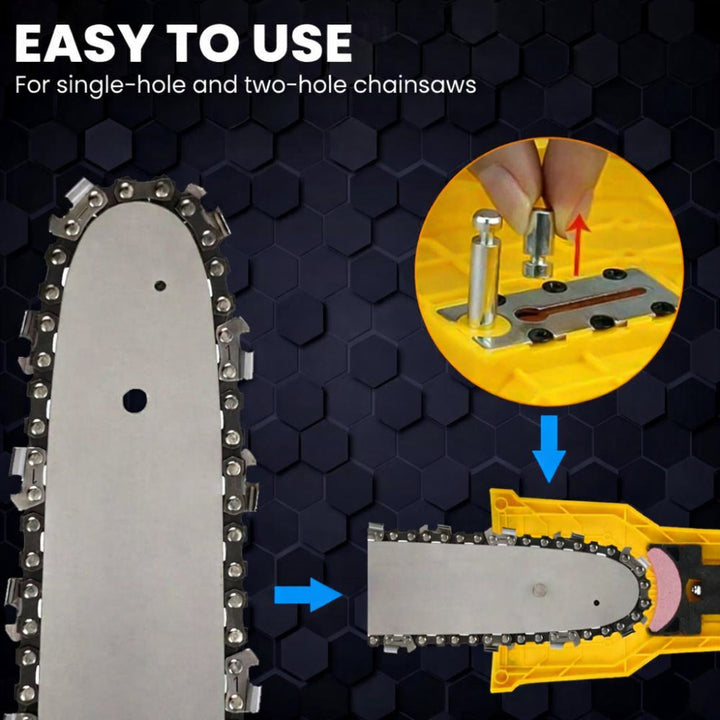 Chainsaw Sharpener Tool | Universal Fit for 1 and 2 Hole Guide Bars | Fast 3 Minute Touch Ups For Home, Camp and Job Sites 5