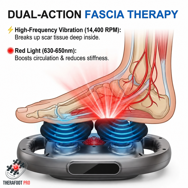 Plantar Fasciitis Massager | Hands-Free Vibrating Foot Platform with Multi-Node Massage Heads