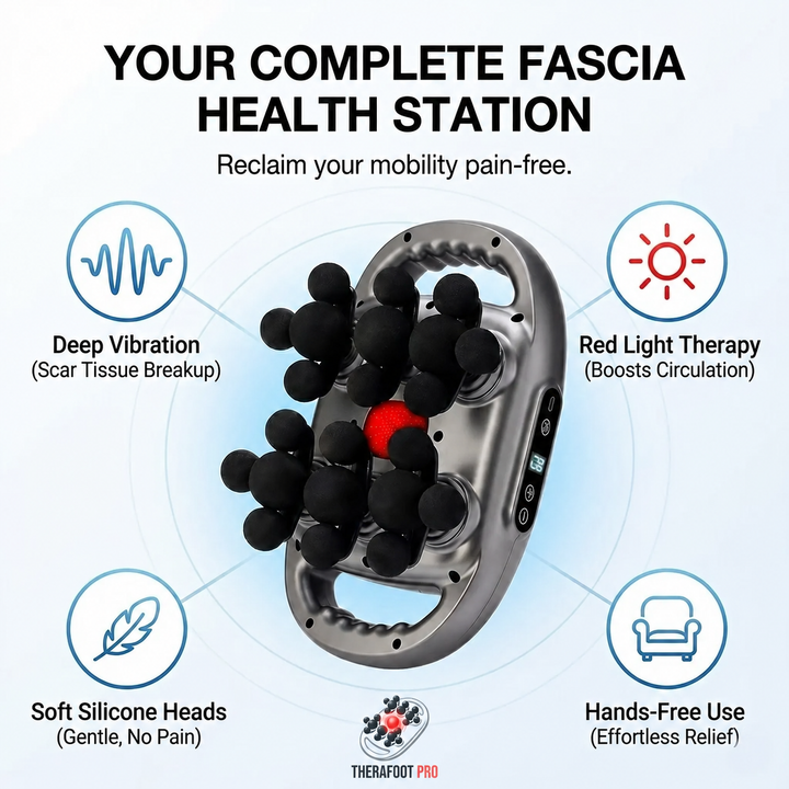 Plantar Fasciitis Massager | Hands-Free Vibrating Foot Platform with Multi-Node Massage Heads