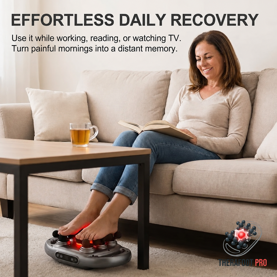Plantar Fasciitis Massager | Hands-Free Vibrating Foot Platform with Multi-Node Massage Heads
