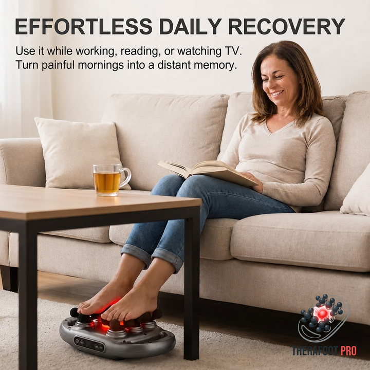 Plantar Fasciitis Massager | Hands-Free Vibrating Foot Platform with Multi-Node Massage Heads