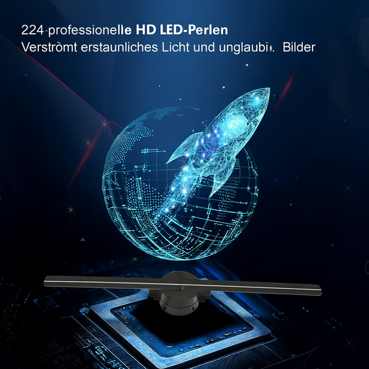 3D Hologram LED Fan Projector | 224 LED Beads for Sharp Holographic Effects | Wi-Fi App Control &amp; Wall or Tripod Mount 8