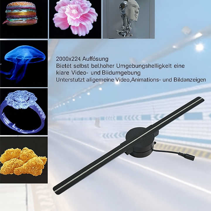 3D Hologram LED Fan Projector | 224 LED Beads for Sharp Holographic Effects | Wi-Fi App Control &amp; Wall or Tripod Mount 7