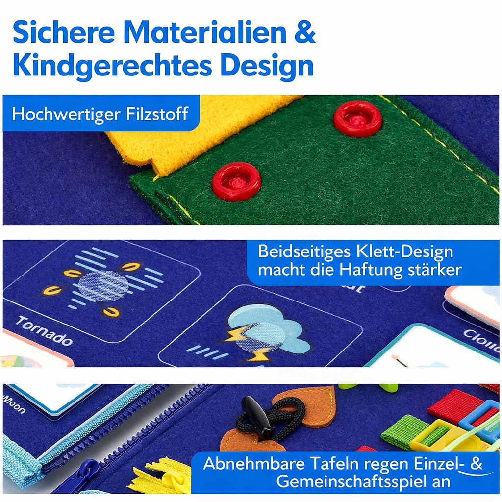 Felt Activity Board | 15 Everyday Skills Activities | Boosts Fine Motor Skills and Independence in Young Children 6