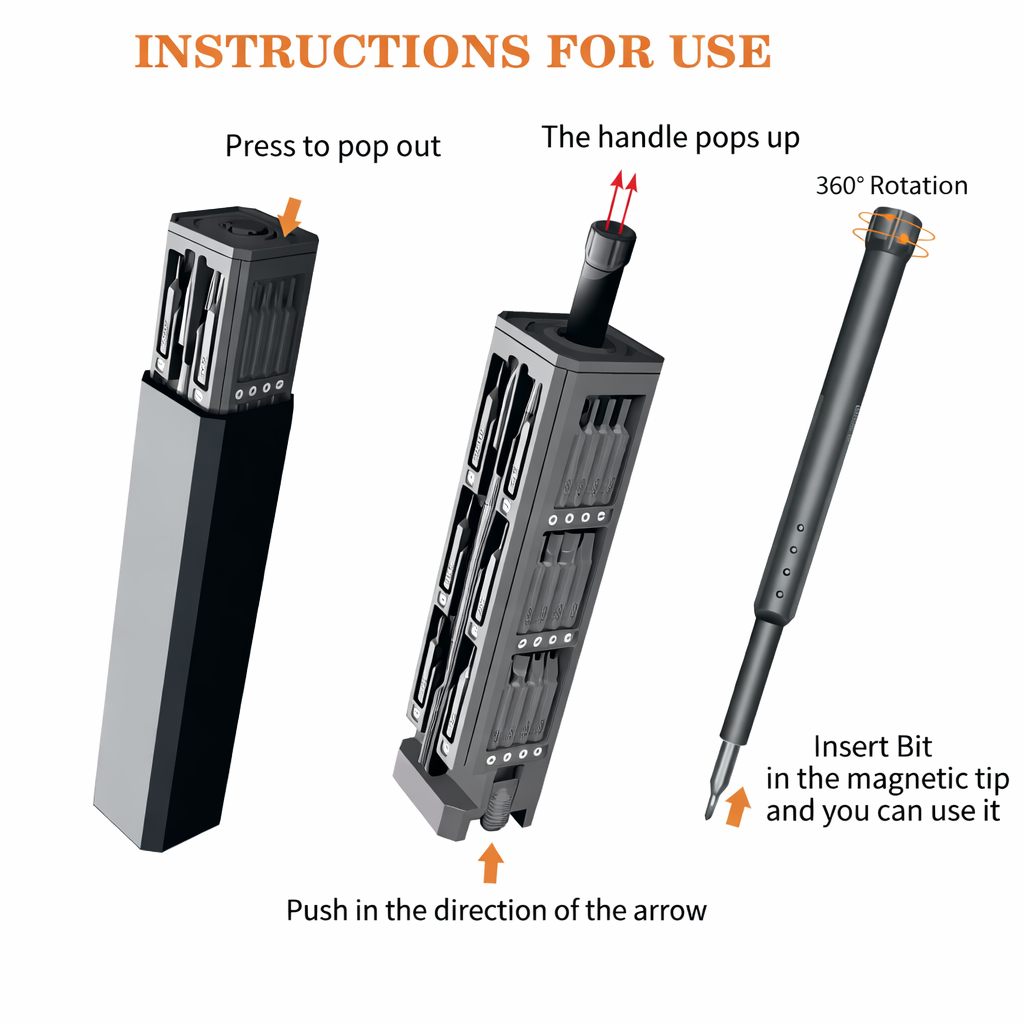 Mini Electric Screwdriver 40-in-1 | Adjustable Torque 0.05-3 Nm, S2 Steel Bits | USB-C Fast Charging, 400 Screws Per Charge 3