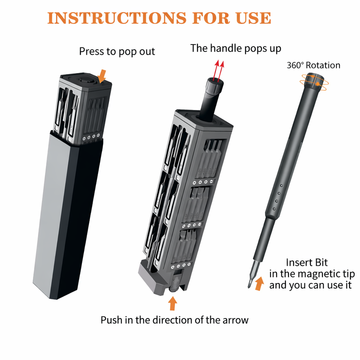 Mini Electric Screwdriver 40-in-1 | Adjustable Torque 0.05-3 Nm, S2 Steel Bits | USB-C Fast Charging, 400 Screws Per Charge 3