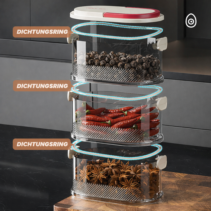 Stackable Spice Rack Airtight Multi-Layer Food-Safe with Sealed Lids 2