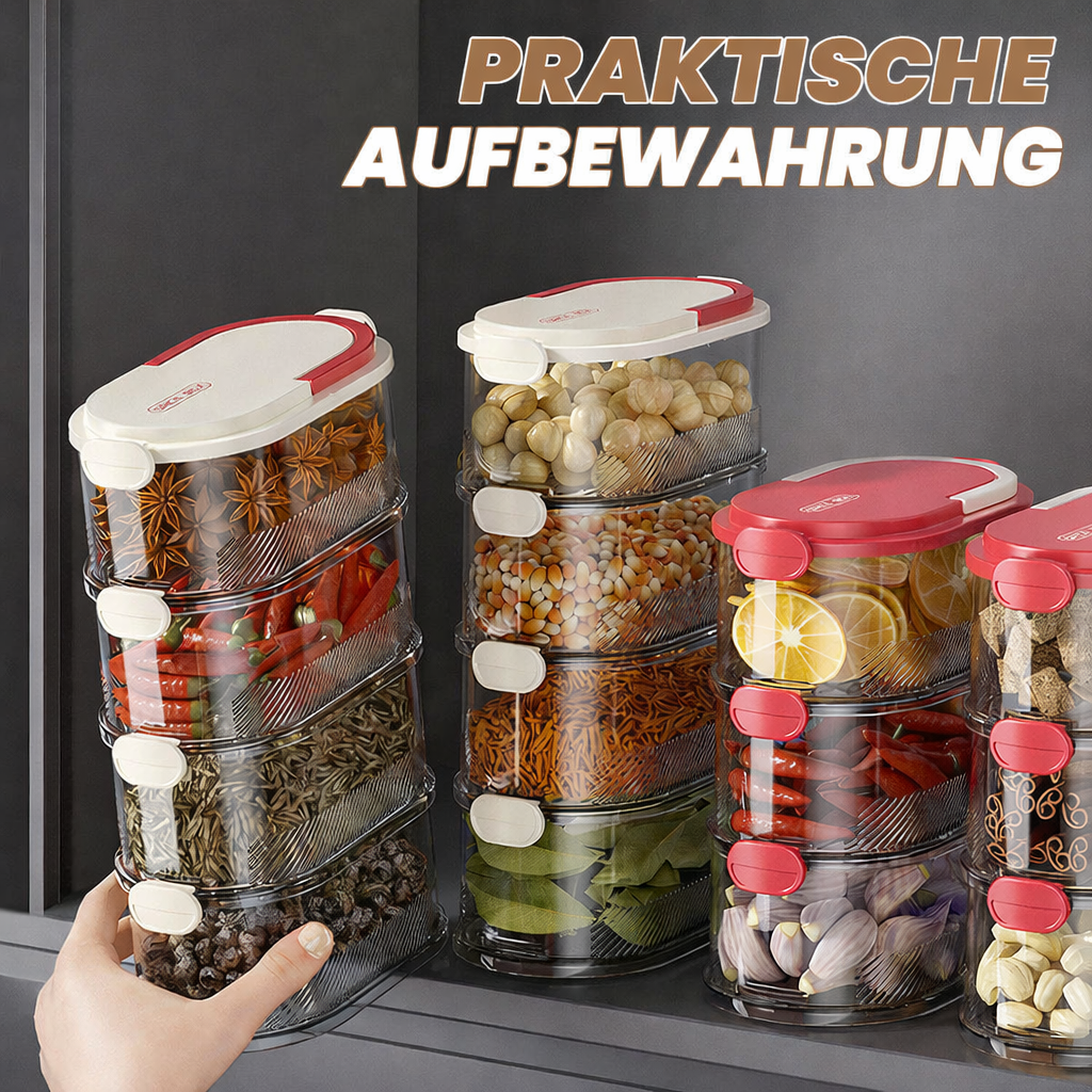 Stackable Spice Rack Airtight Multi-Layer Food-Safe with Sealed Lids 3