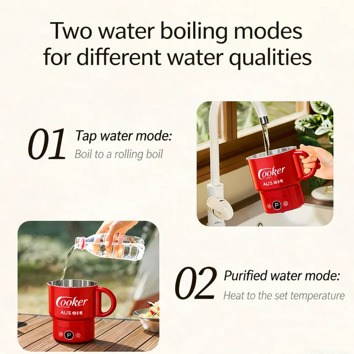 Electric Foldable Travel Kettle | Mini Multi Cooker Mug