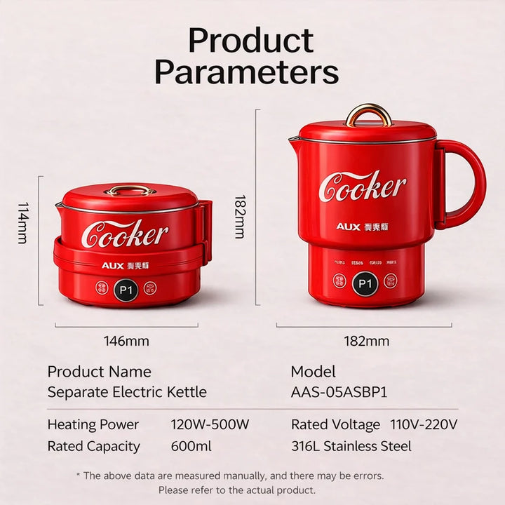 Electric Foldable Travel Kettle | Mini Multi Cooker Mug