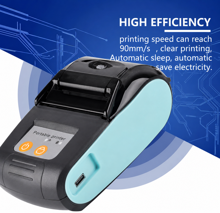 Wireless Thermal Printer | Bluetooth With Case And Rolls